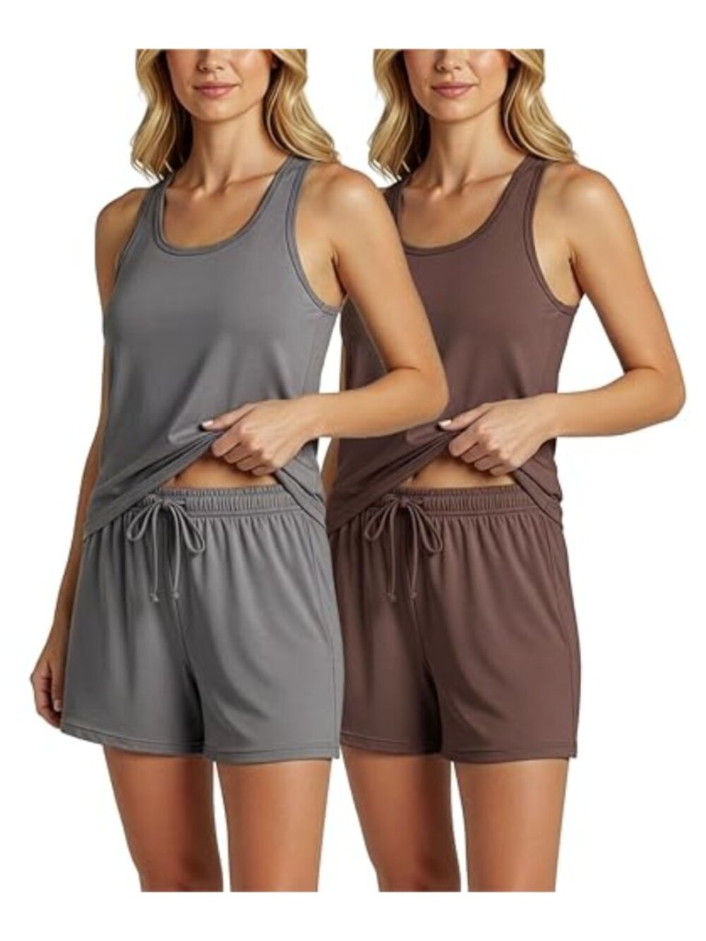 4pc Super-Soft Tank Top & Short Pajama Set Loungewear Sleepwear Plus Size